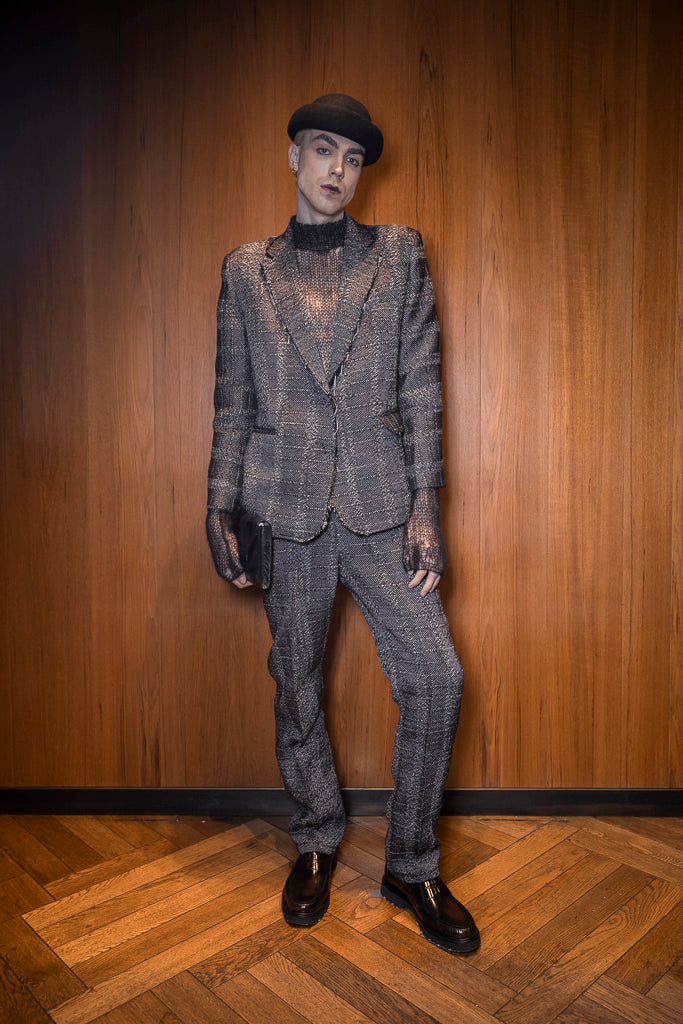 Cape Tweed Loomed Taupe Trapeze Tailored Jacket