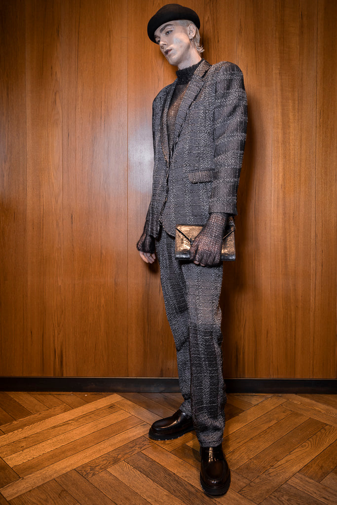 Cape Tweed Loomed Taupe Trapeze Tailored Jacket