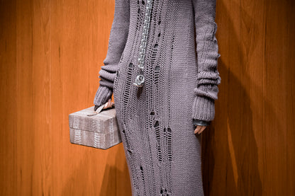 Purple Merino Wool Custom Knitted Dress