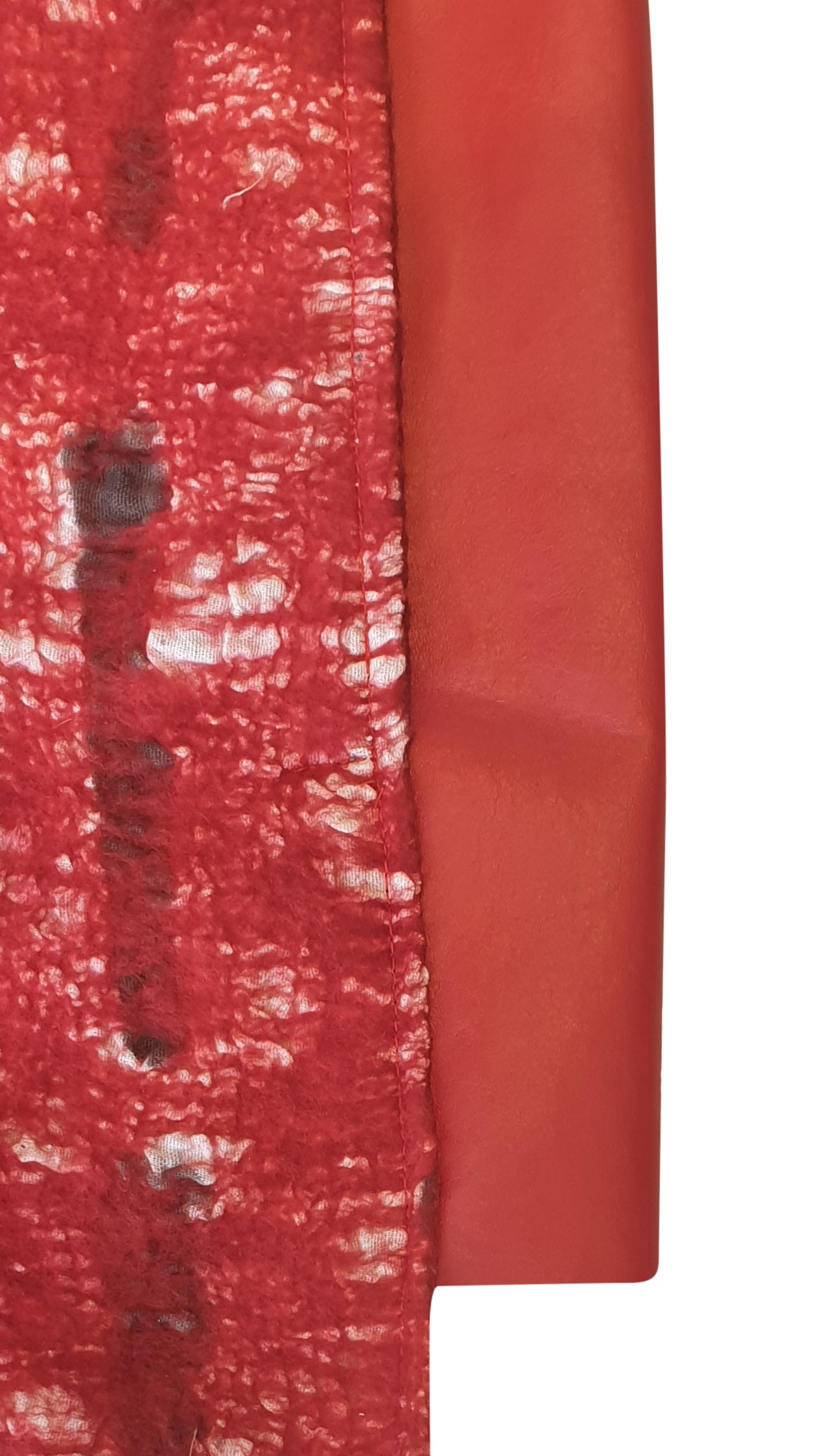 Artisanal Felted Red Wool Apron Dress