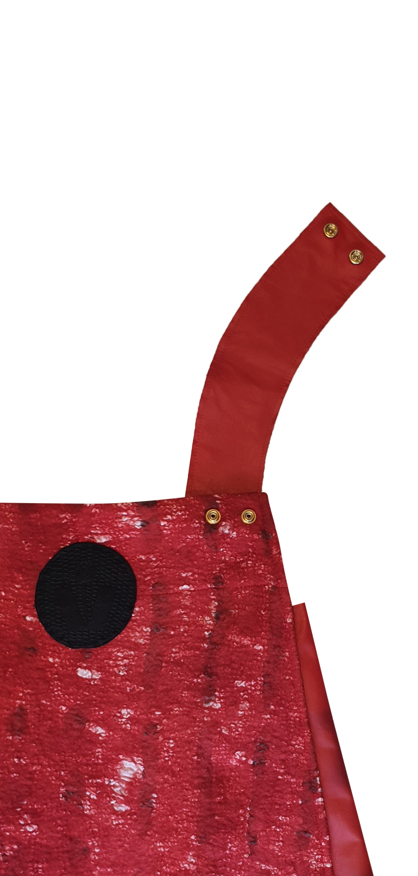 Artisanal Felted Red Wool Apron Dress