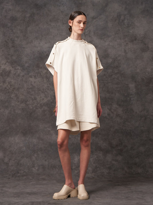 Ecru Organic Hemp Origami Popper T-shirt