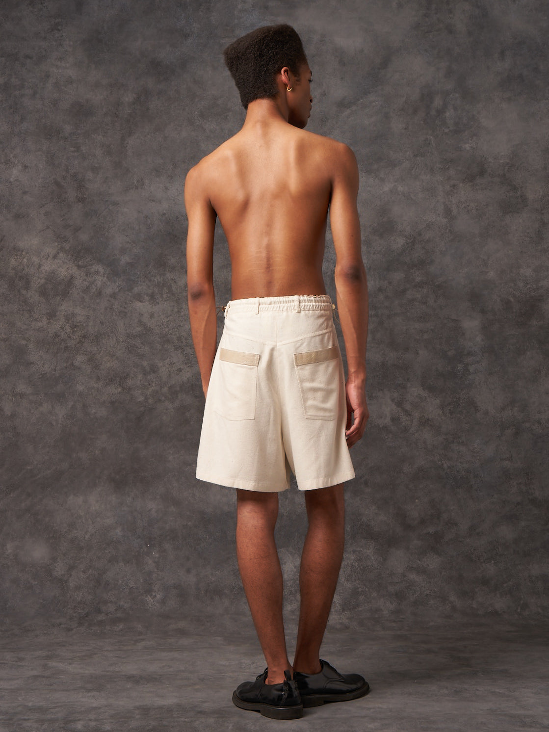 Ecru Reclaimed Silk Sculpted Signature Shorts
