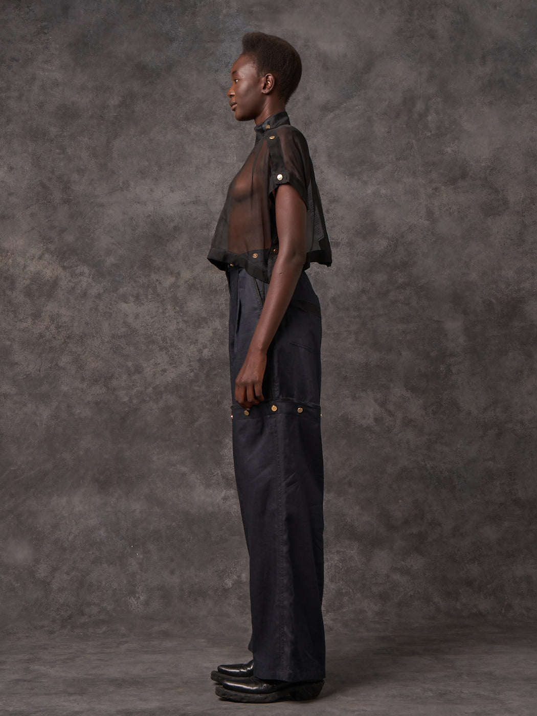 Origami Veil Popper Crop T-shirt