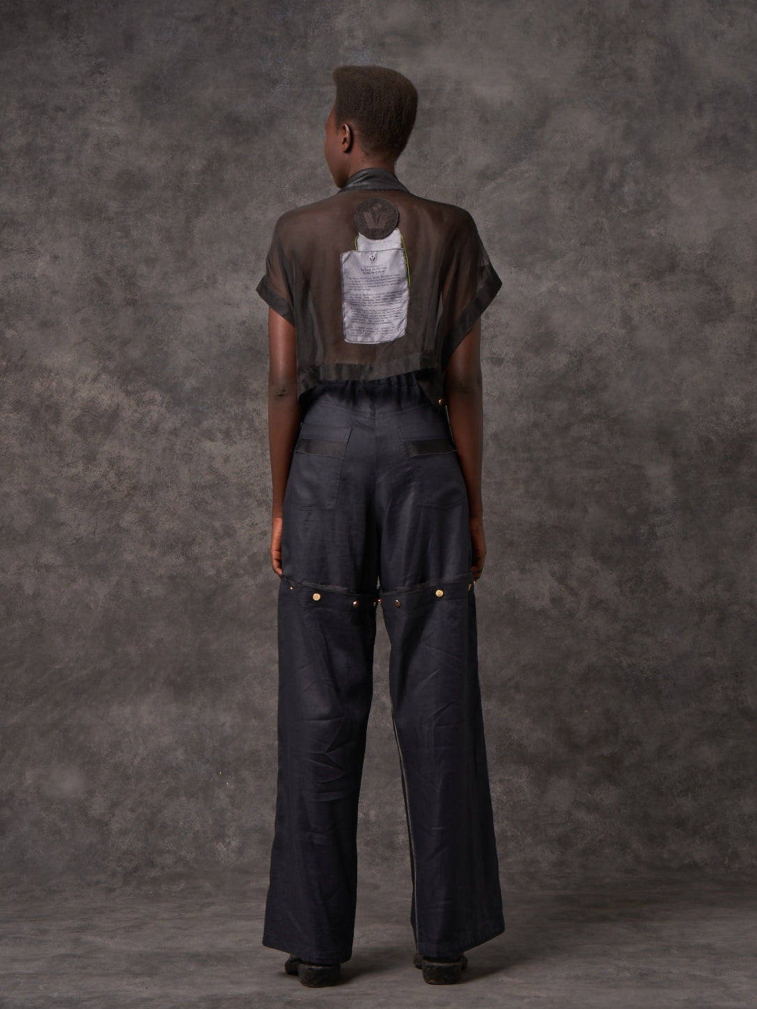 Origami Veil Popper Crop T-shirt