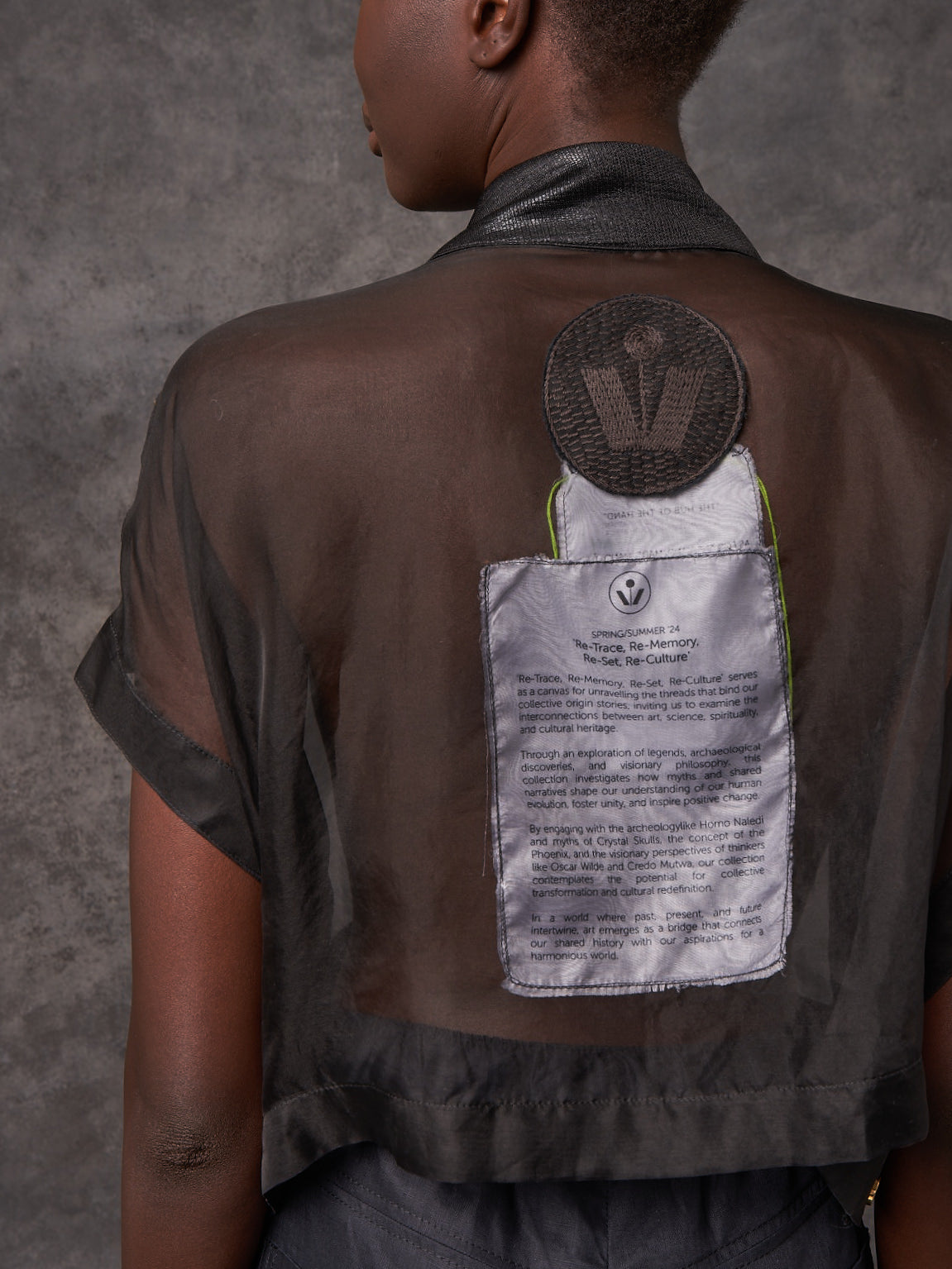 Origami Veil Popper Crop T-shirt
