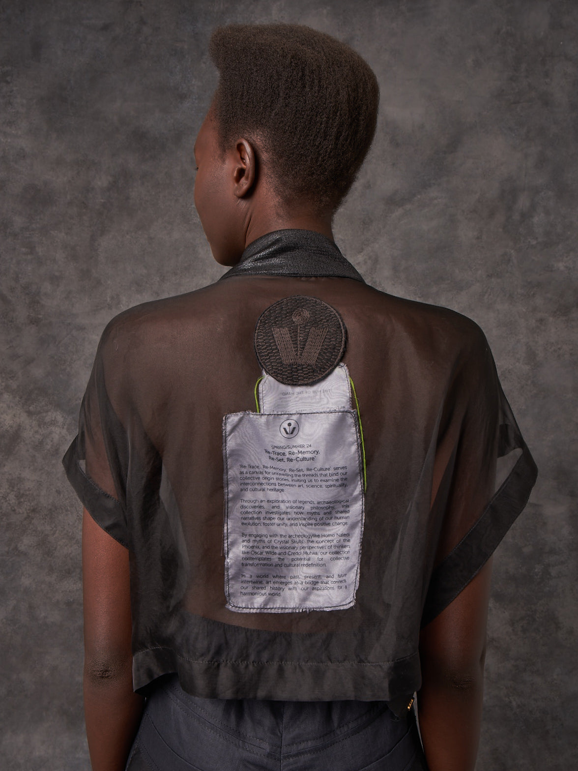 Origami Veil Popper Crop T-shirt