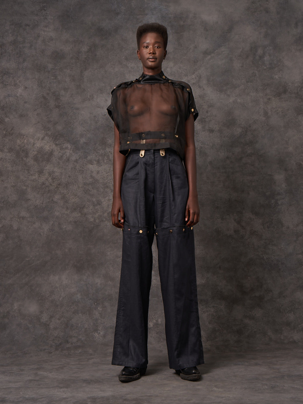 Origami Veil Popper Crop T-shirt