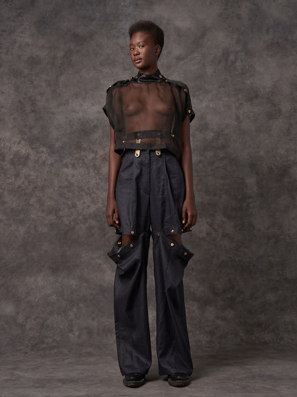Origami Veil Popper Crop T-shirt