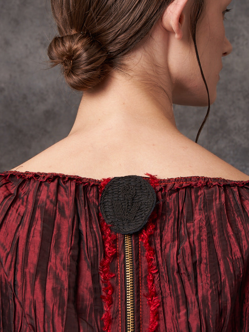 Crushed Taffeta Sculpted Top