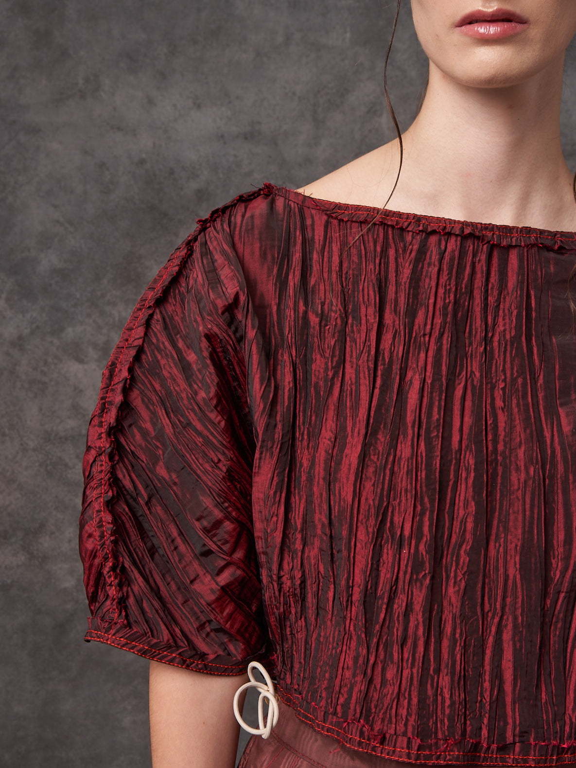 Crushed Taffeta Sculpted Top