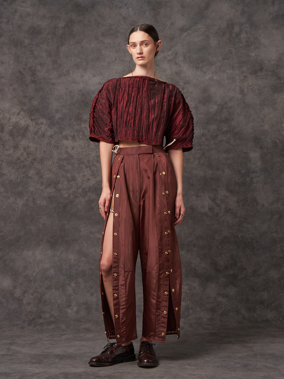 Crushed Taffeta Sculpted Top