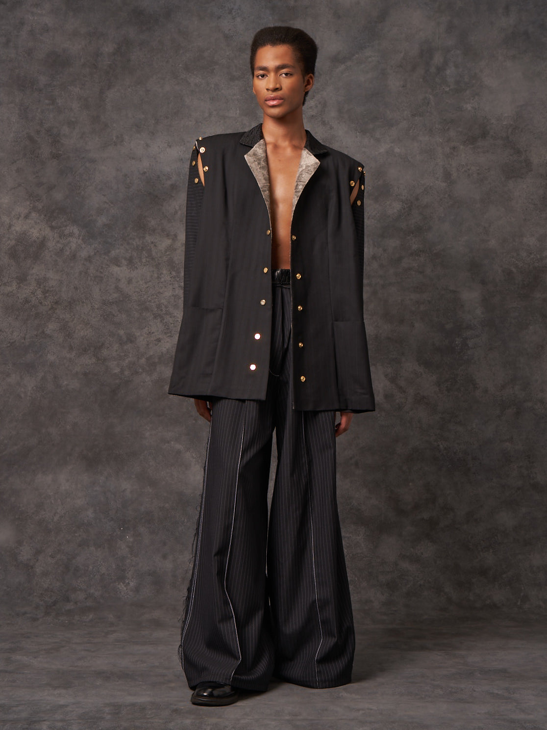 Trapeze Tailored Jacket With Detachable Sleeves