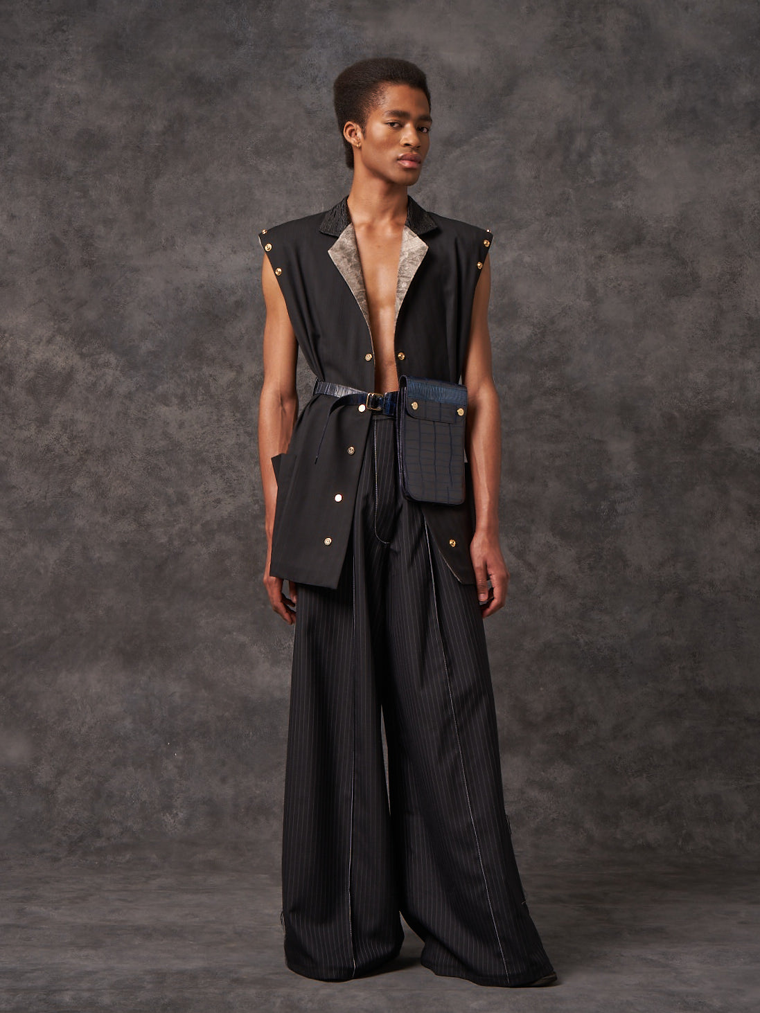 Trapeze Tailored Jacket With Detachable Sleeves