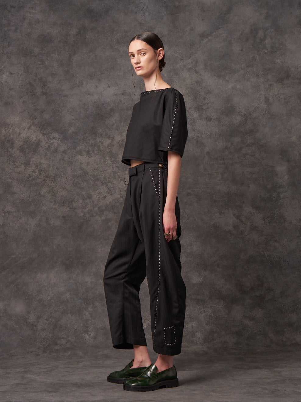 Signature Arch-leg Pants with Embroidery