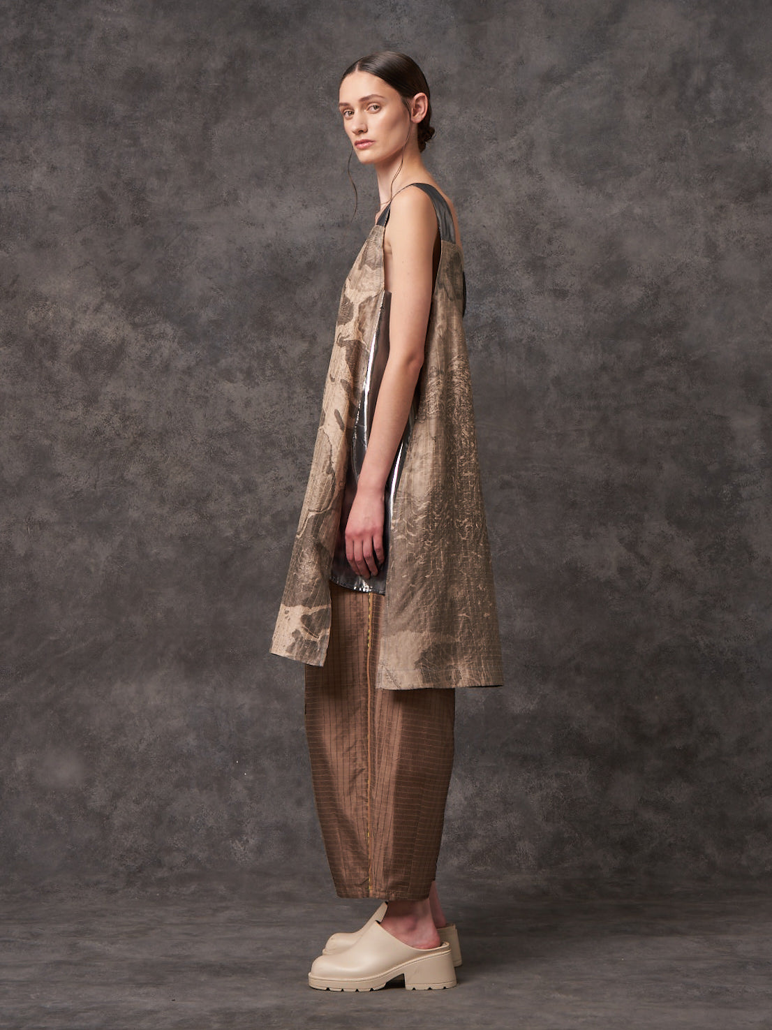 Suminagashi Silk Apron Dress