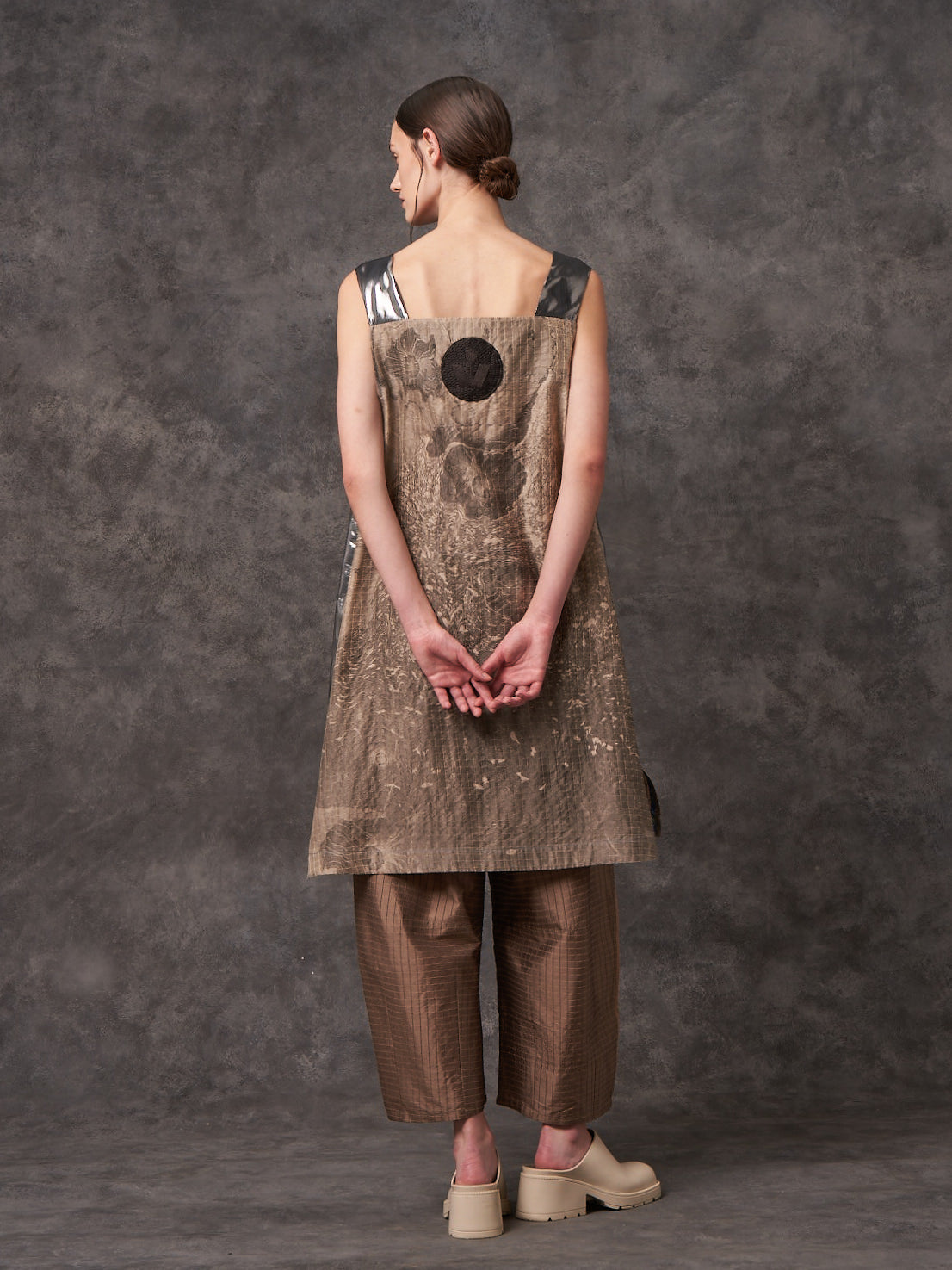 Suminagashi Silk Apron Dress