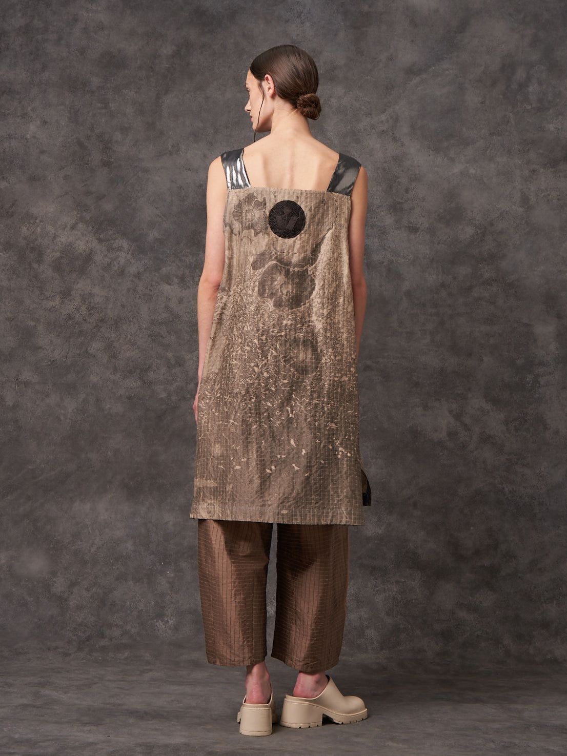 Suminagashi Silk Apron Dress