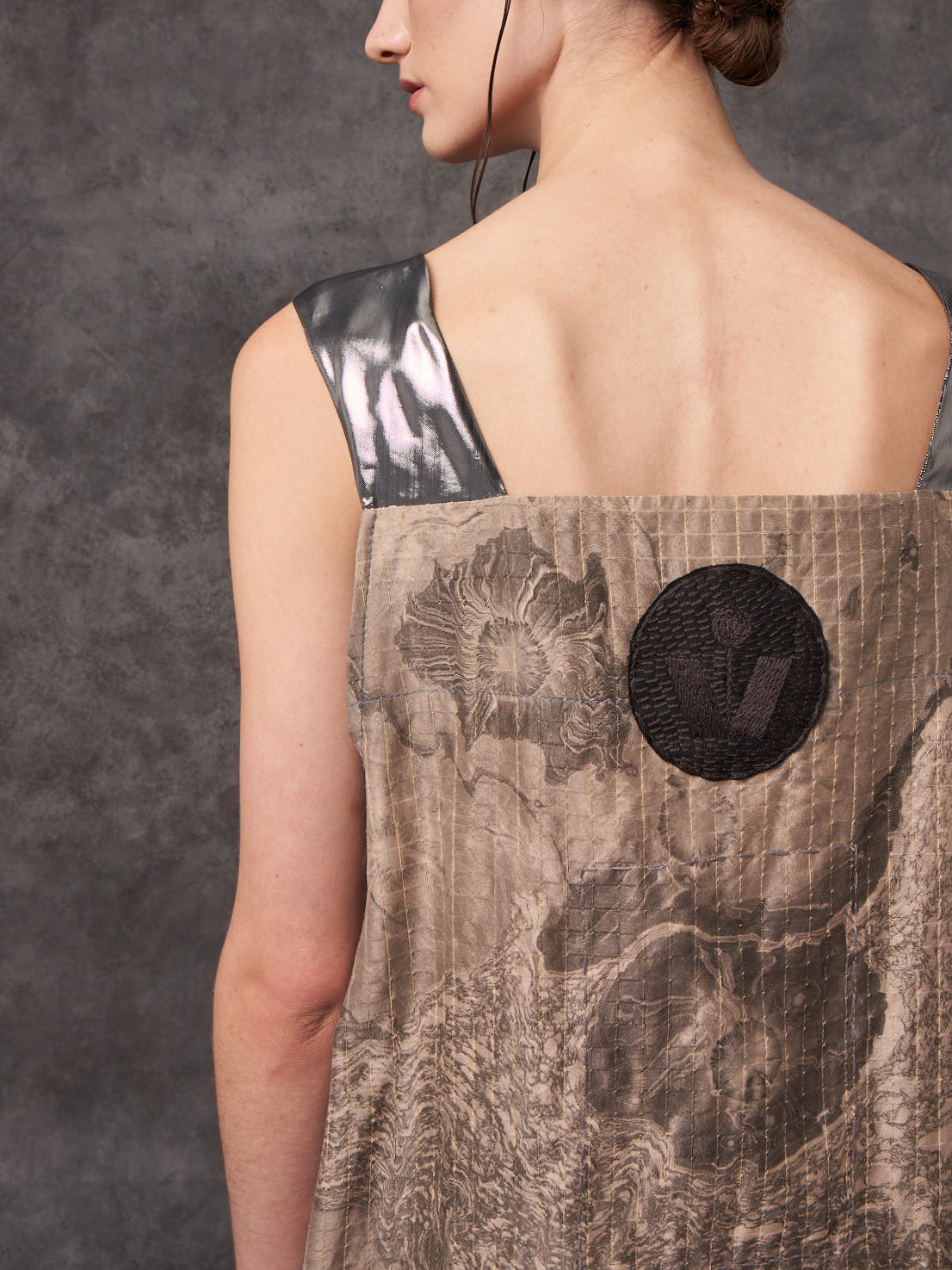 Suminagashi Silk Apron Dress