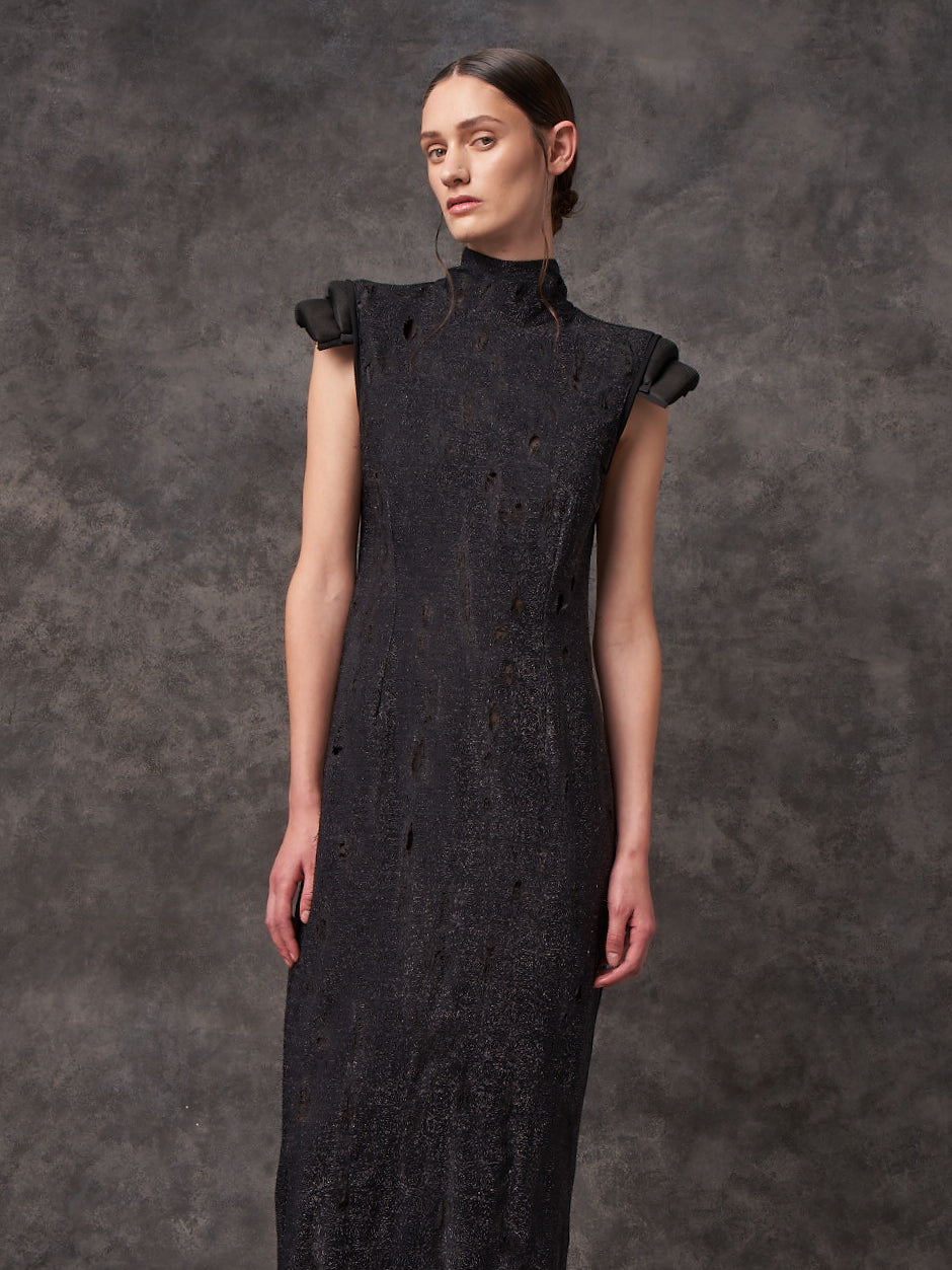 Poloneck Galaxy Trapeze Column Stretch Dress