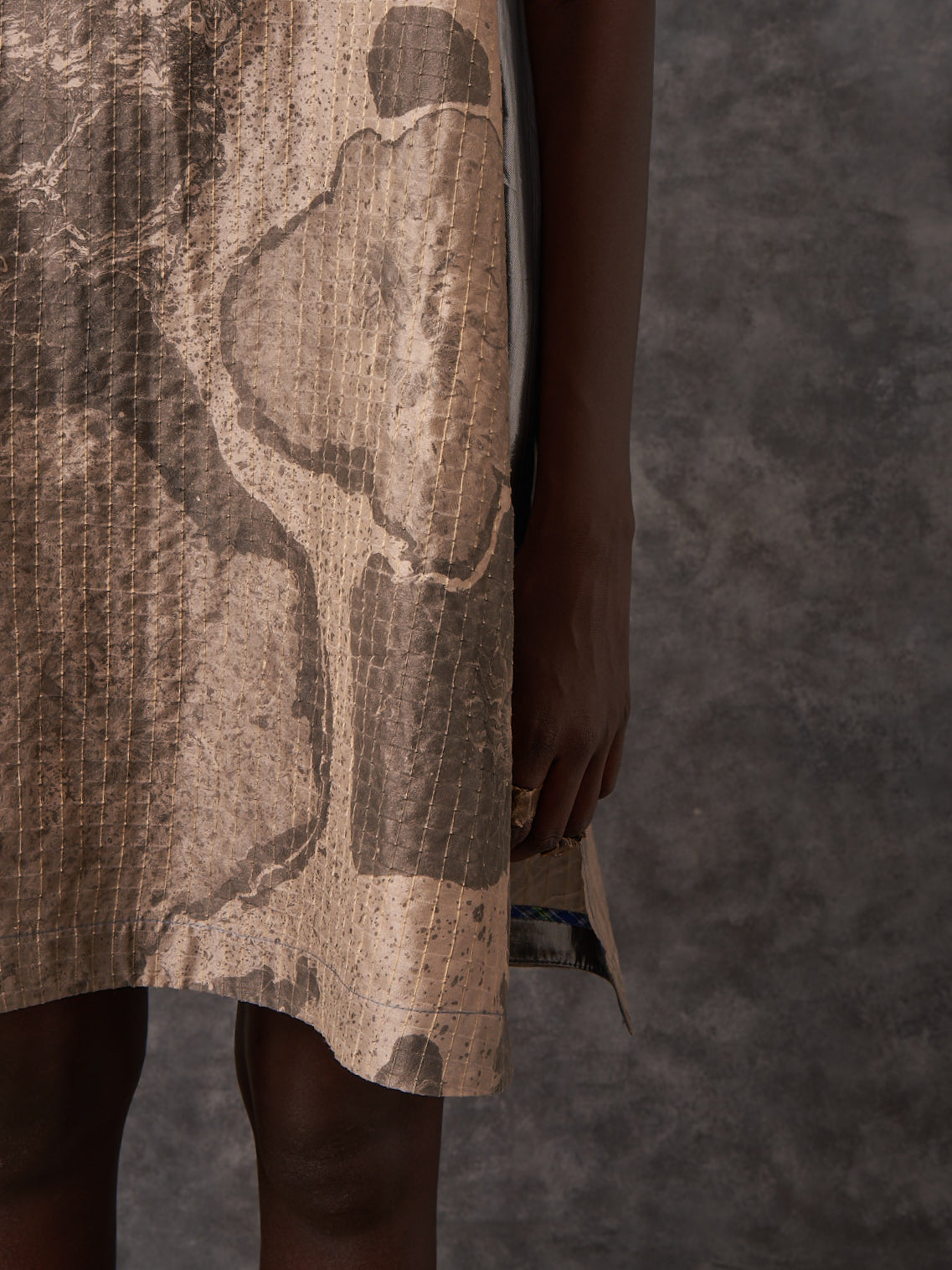 Suminagashi Silk Apron Dress