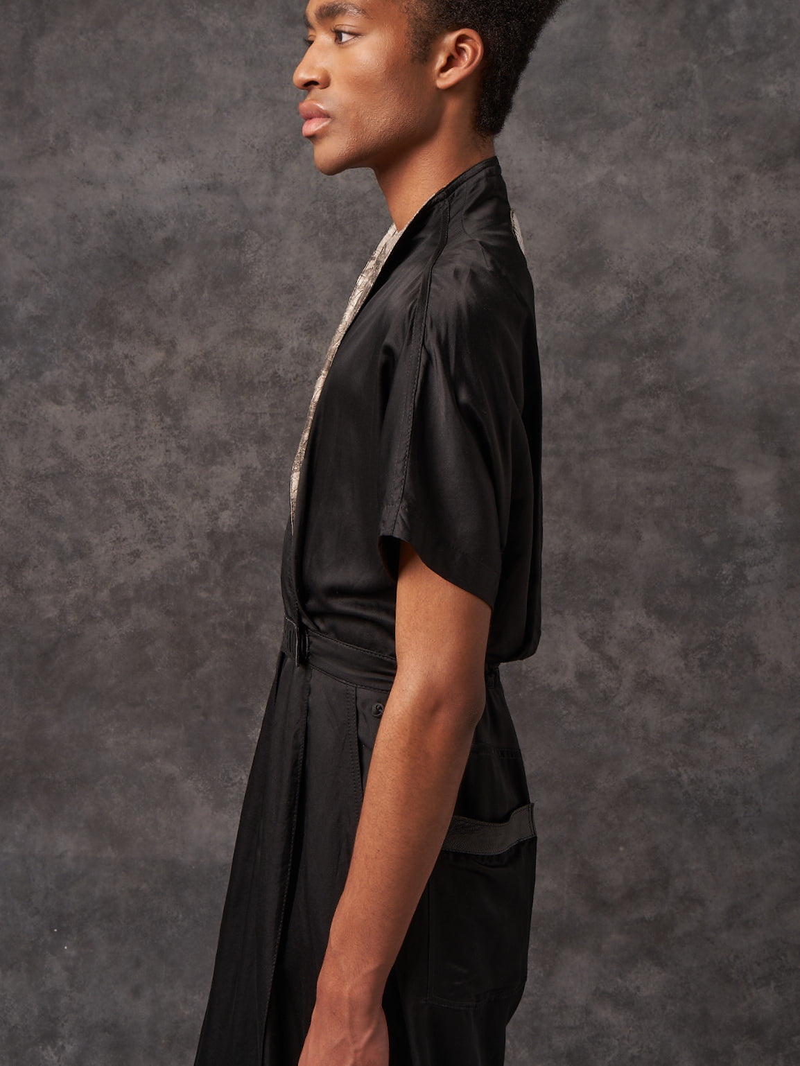 Black Silk Cotton Signature Sculpted Signature Jumpsuit