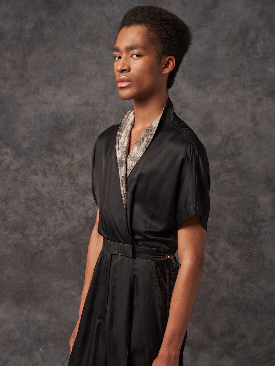 Black Silk Cotton Signature Sculpted Signature Jumpsuit