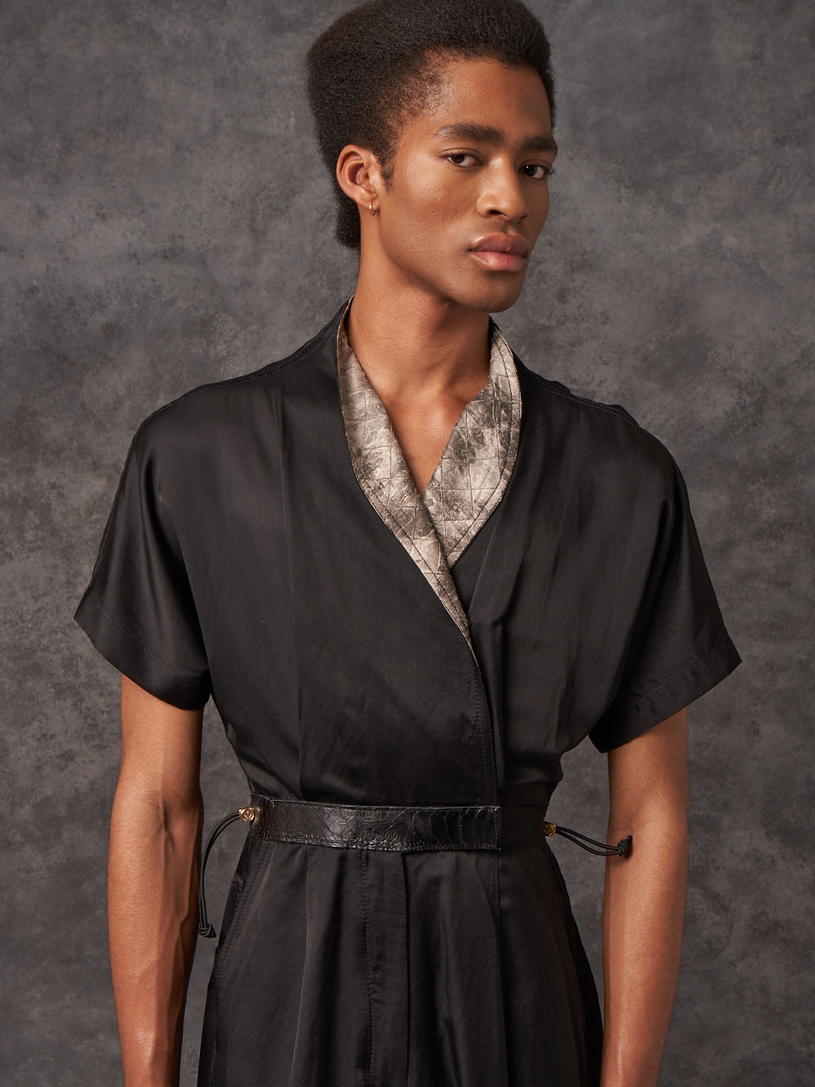 Black Silk Cotton Signature Sculpted Signature Jumpsuit