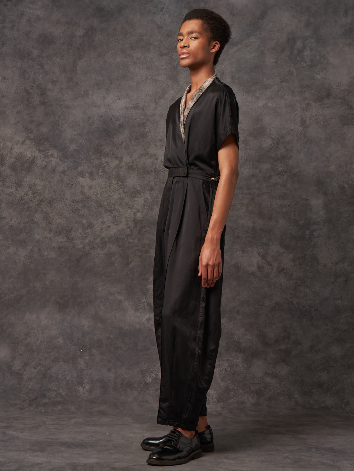 Black Silk Cotton Signature Sculpted Signature Jumpsuit