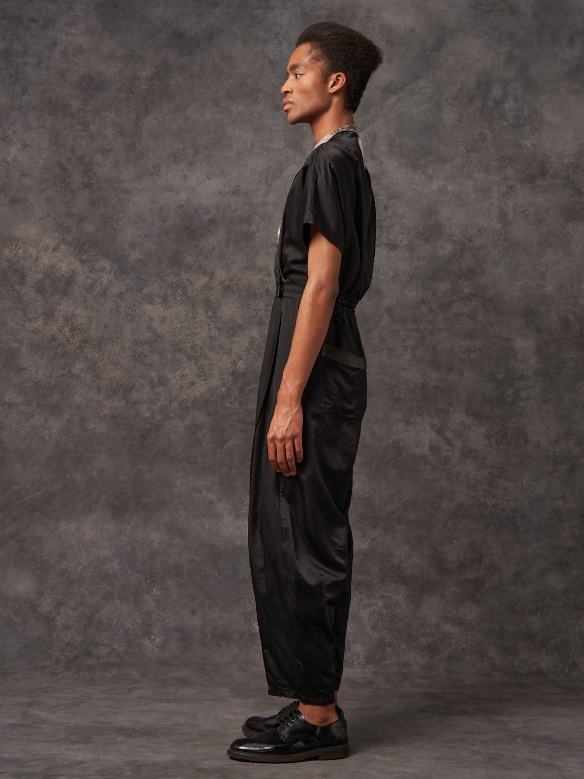 Black Silk Cotton Signature Sculpted Signature Jumpsuit