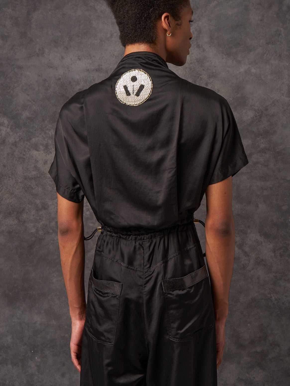 Black Silk Cotton  Signature Sculpted Signature Jumpsuit