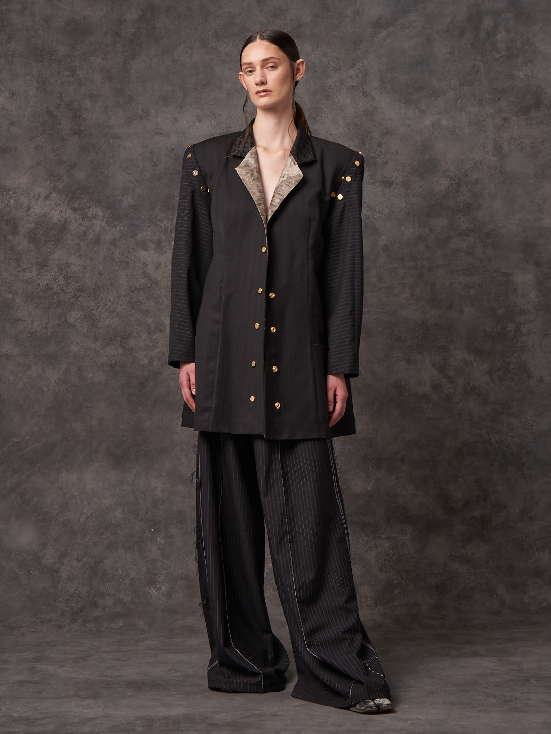 Trapeze Tailored Jacket With Detachable Sleeves