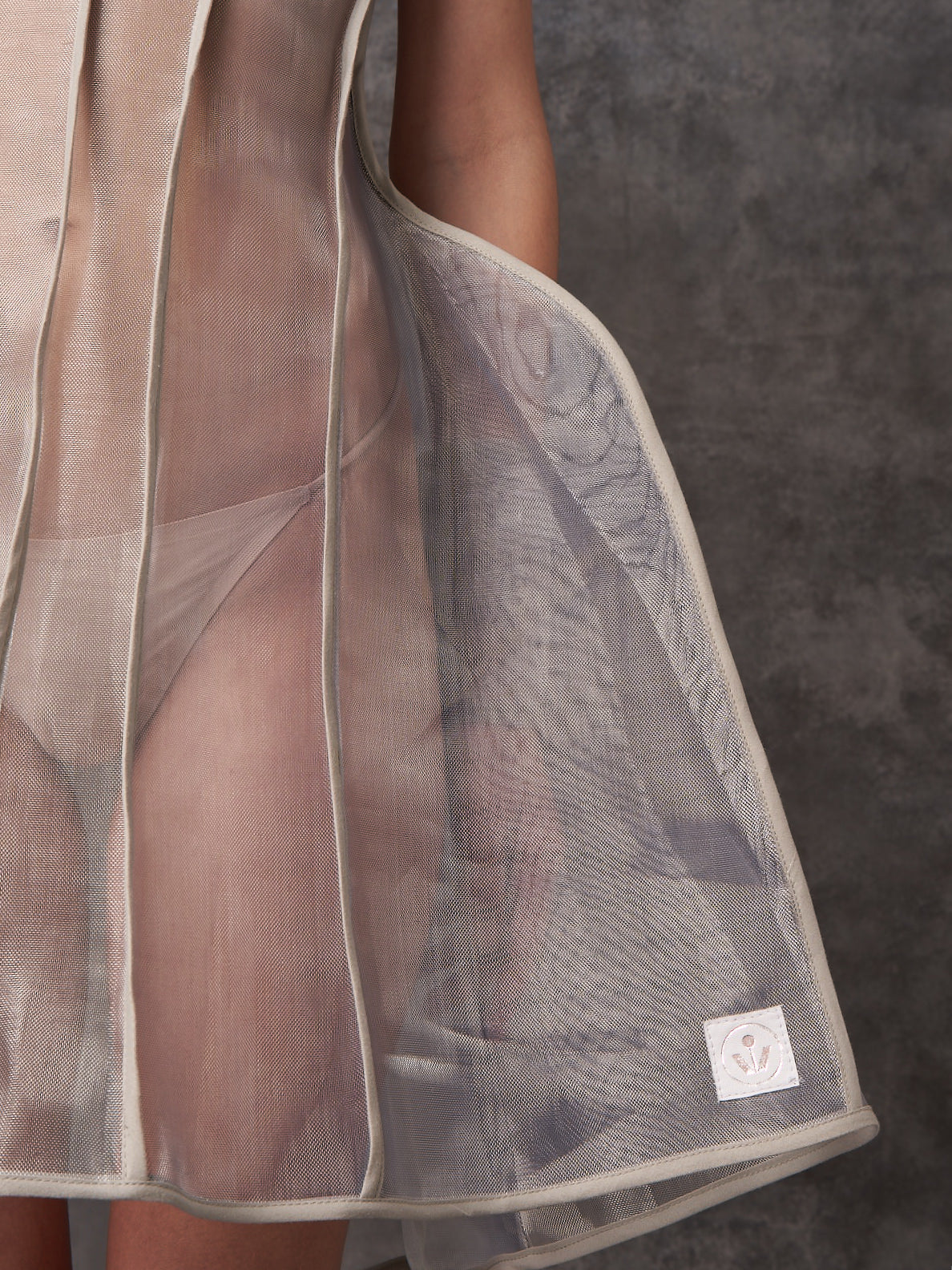 Mini Silver Zibbon Sculpted Corset Dress