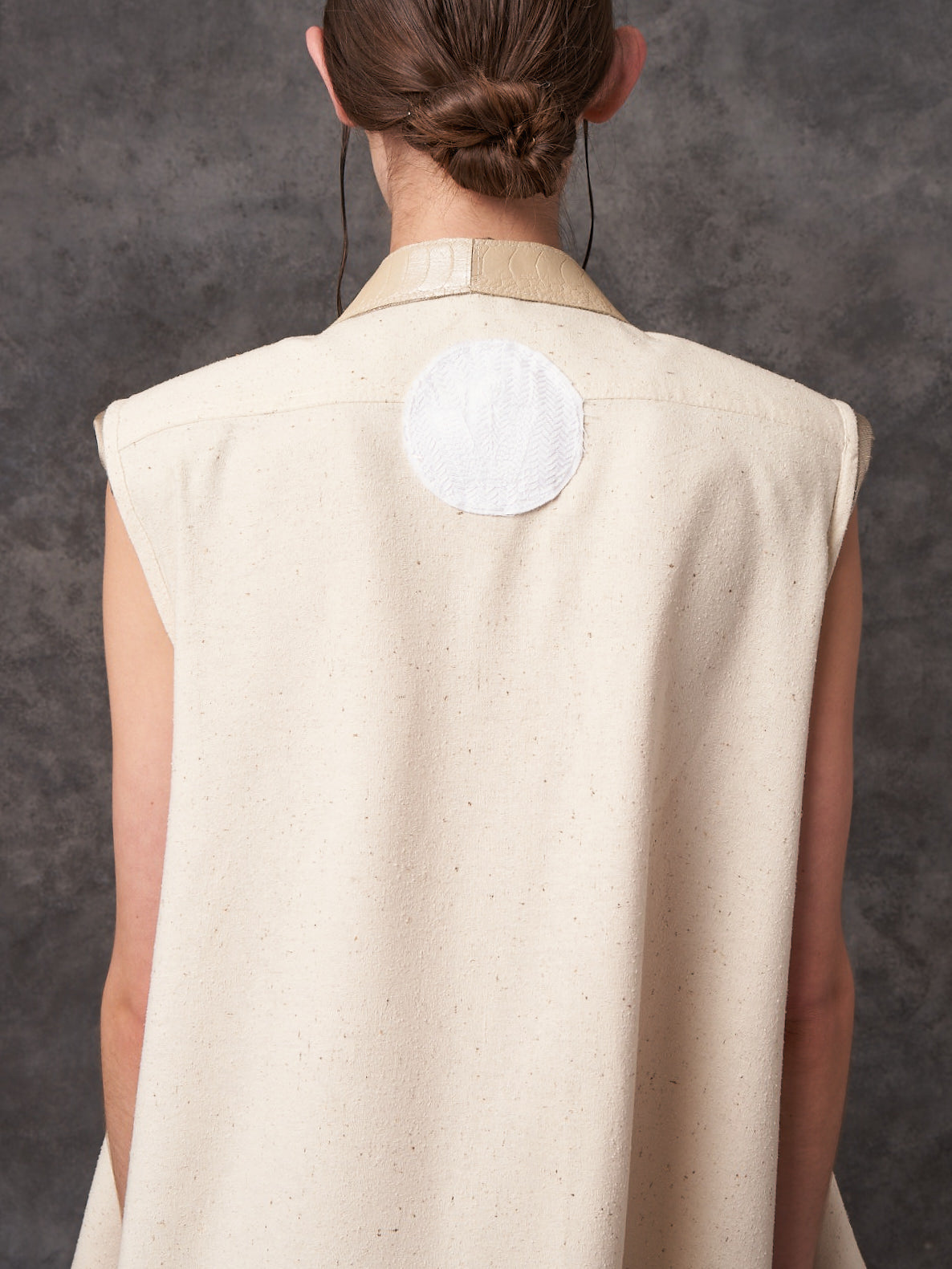 Ecru Reclaimed Silk Tailored Umbrella Dress