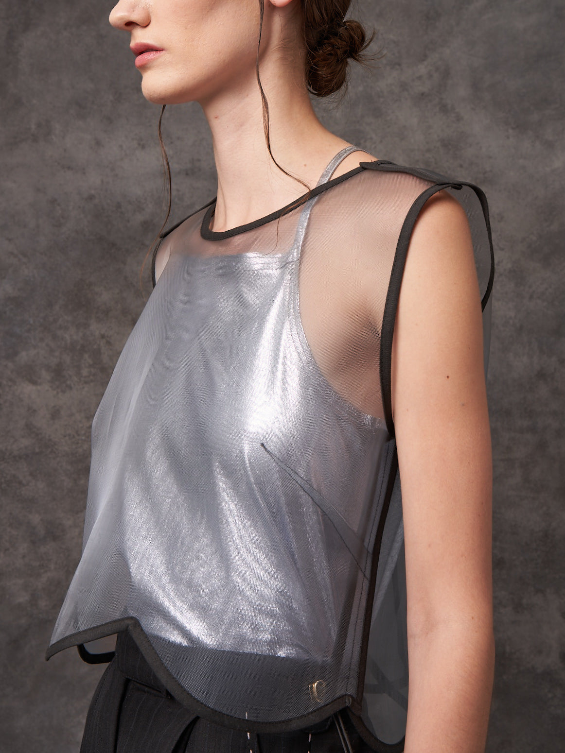 Silver Stretch Lightning Top