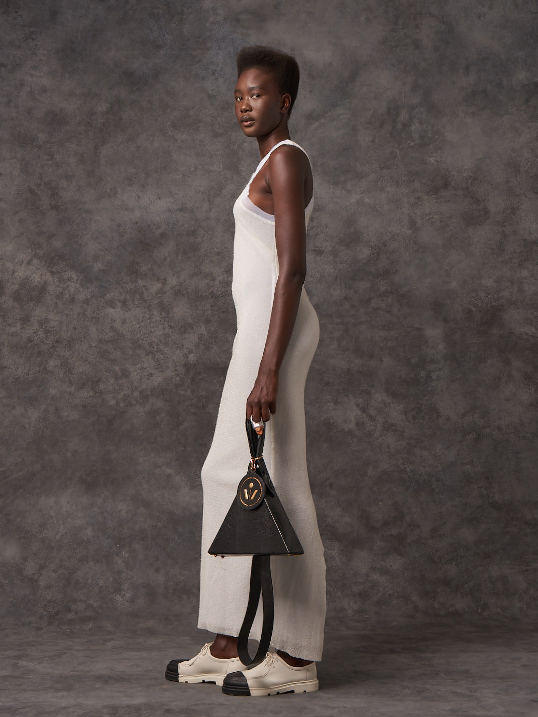 White Racy Column Stretch Dress