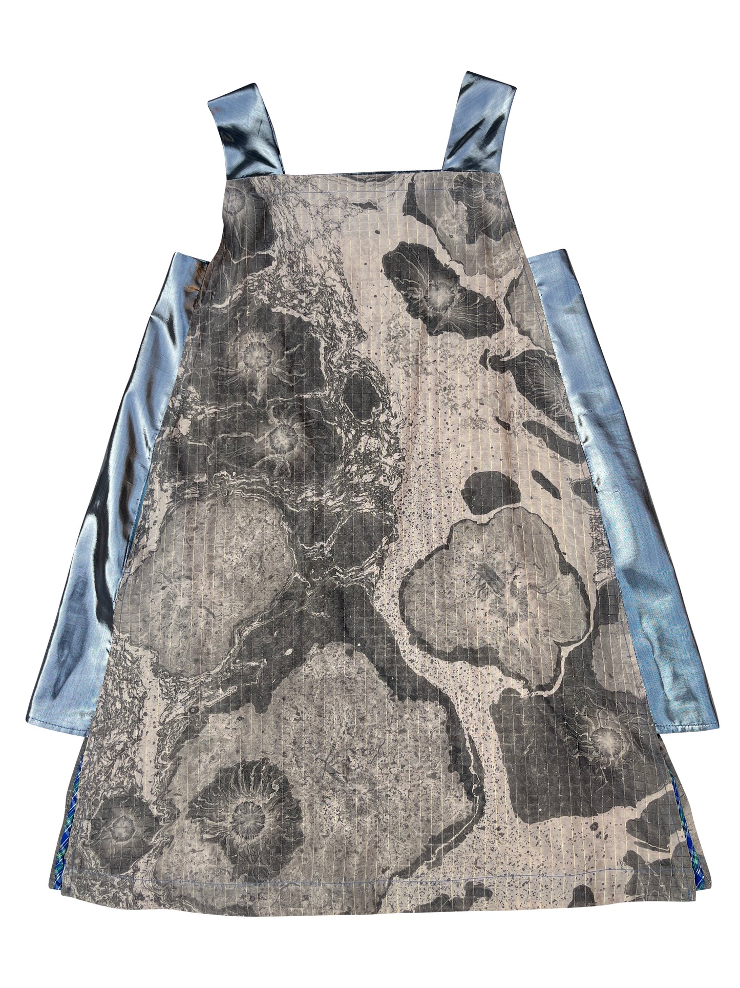 Suminagashi Silk Apron Dress