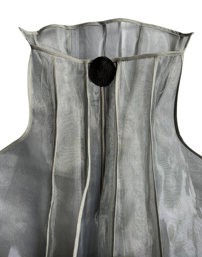 Mini Silver Zibbon Sculpted Corset Dress