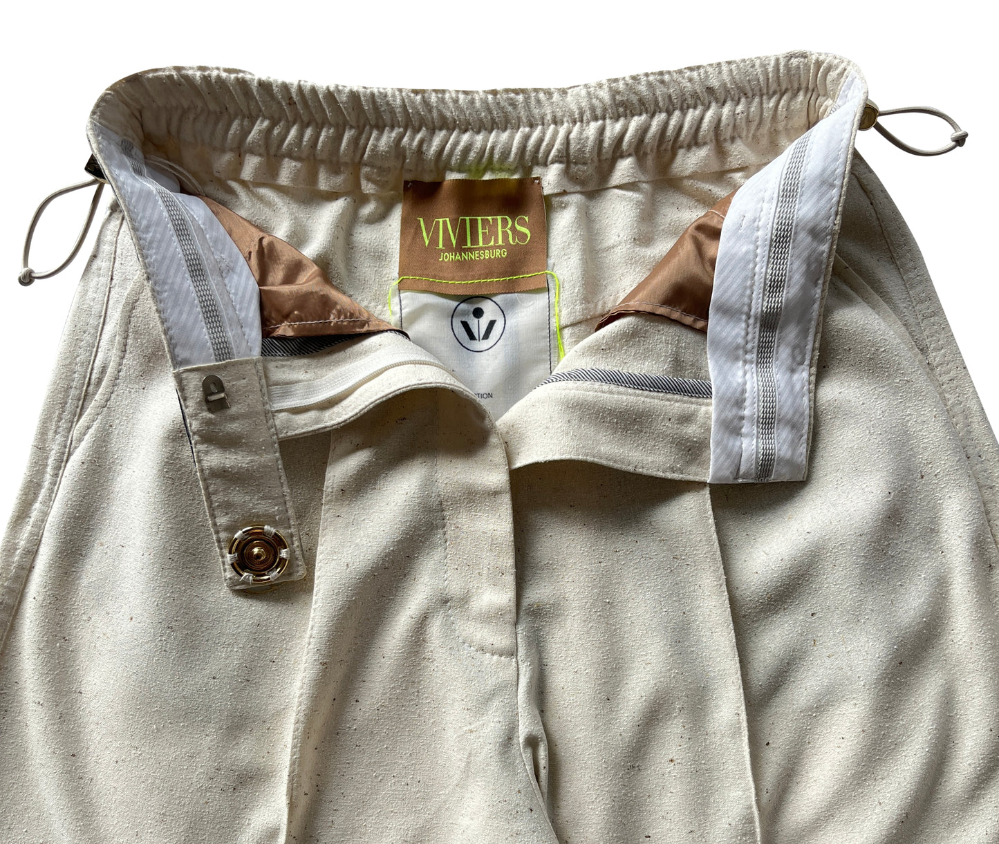 Ecru Reclaimed Silk Sculpted Signature Shorts