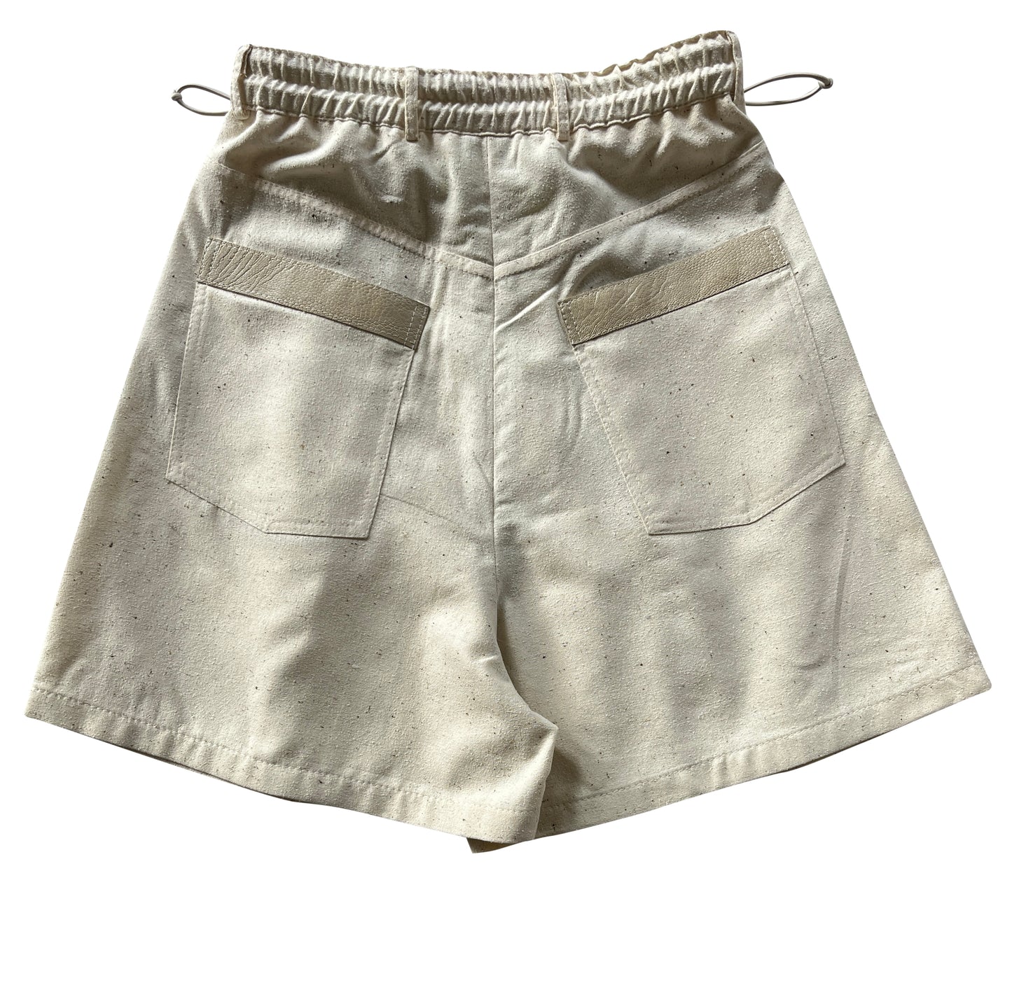 Ecru Reclaimed Silk Sculpted Signature Shorts