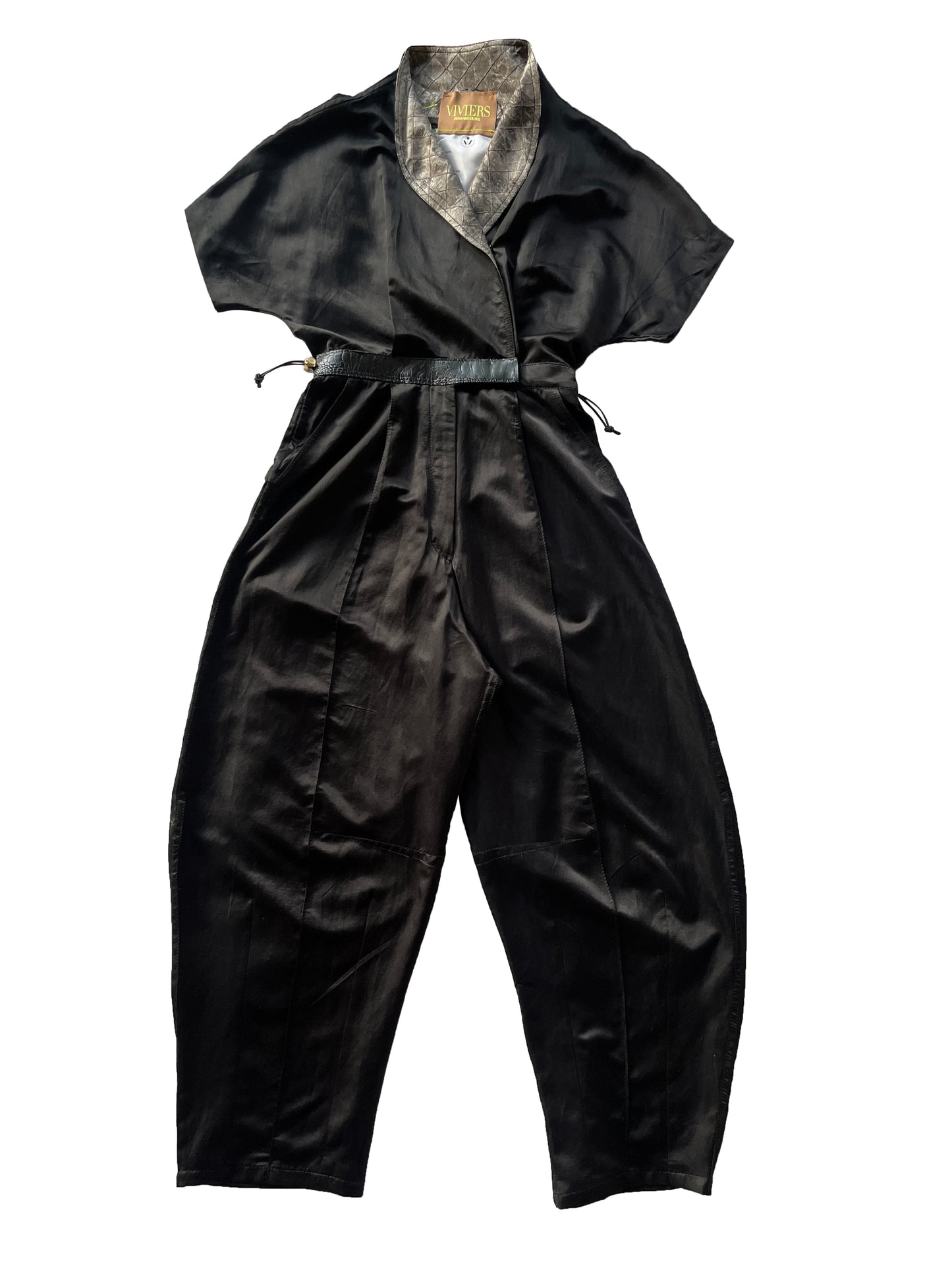 Black Silk Cotton Signature Sculpted Signature Jumpsuit