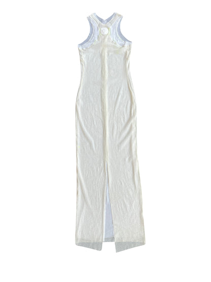 White Racy Collum Stretch Dress
