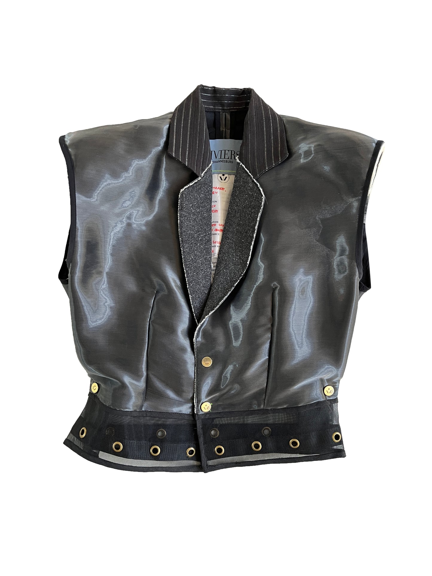 Reclaimed Hybrid Silk Nylon Cropped Trapeze Gilet