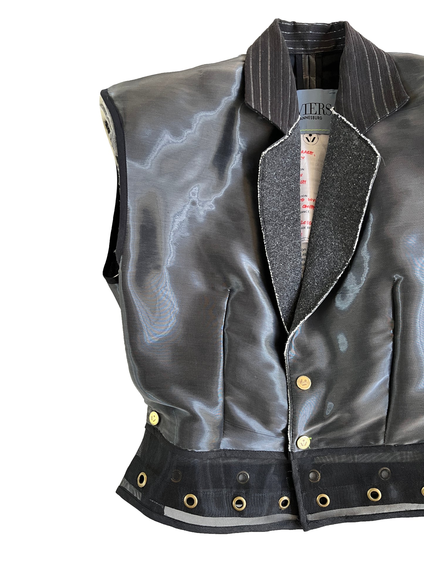 Reclaimed Hybrid Silk Nylon Cropped Trapeze Gilet