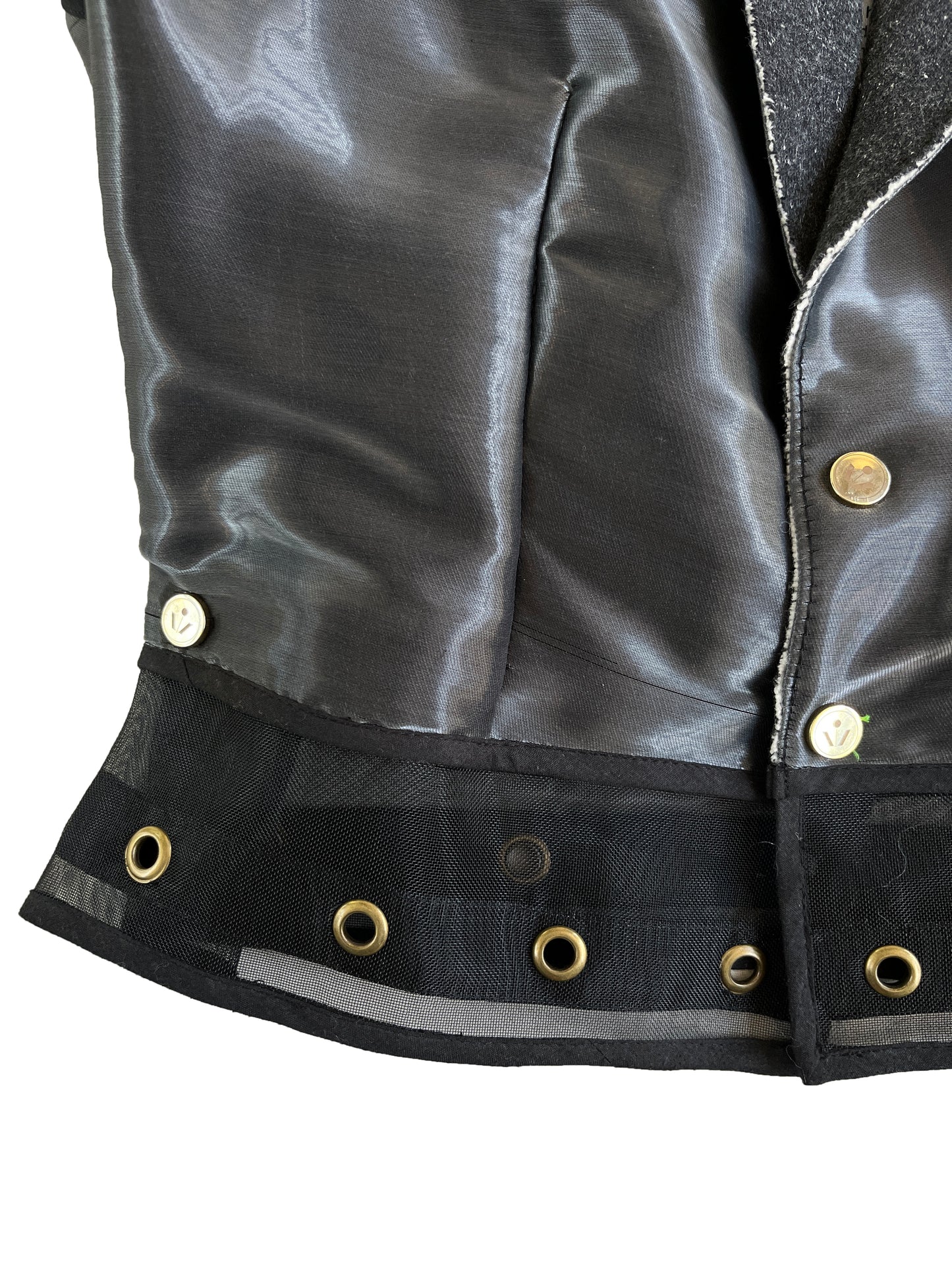 Reclaimed Hybrid Silk Nylon Cropped Trapeze Gilet