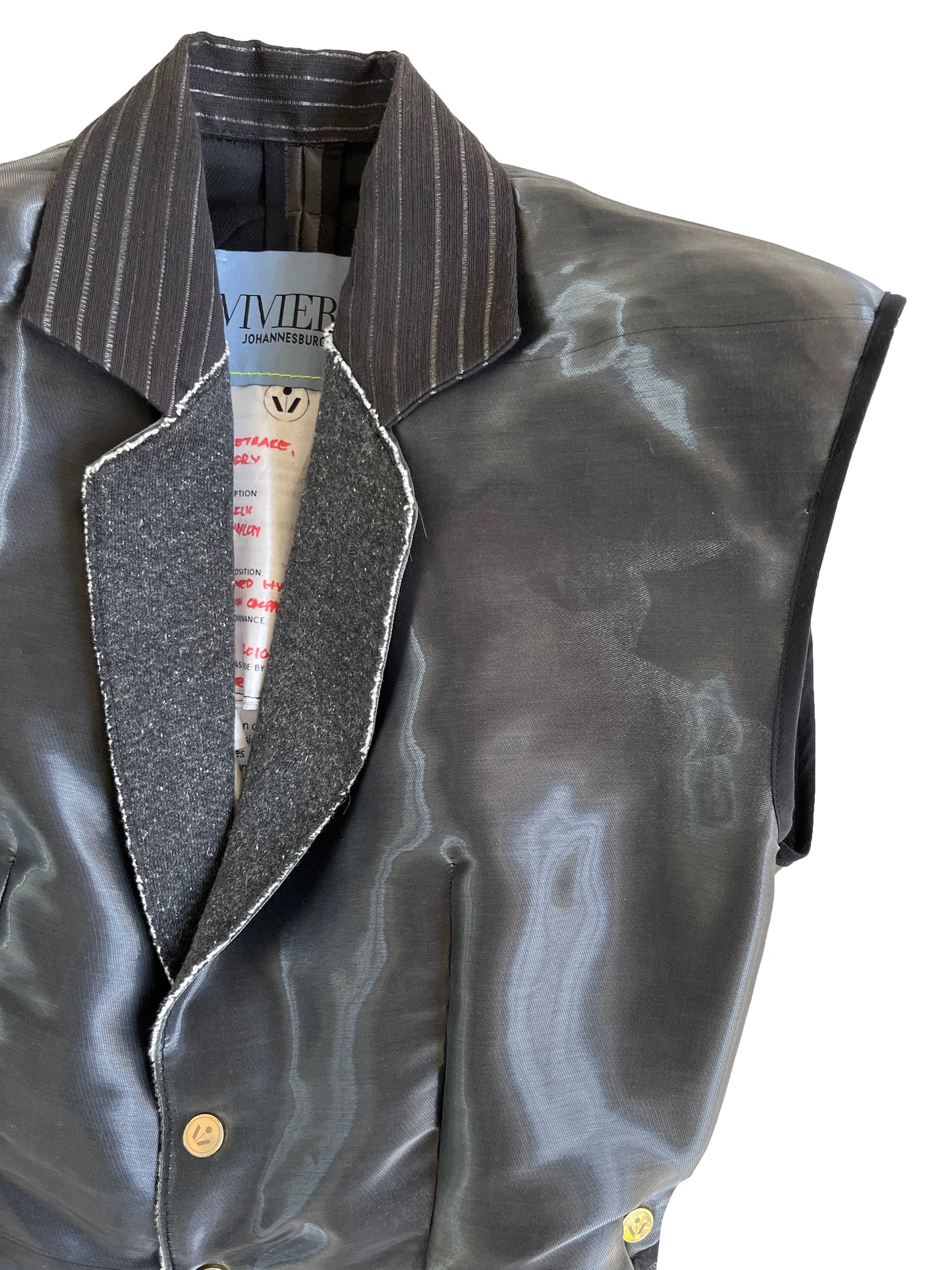 Reclaimed Hybrid Silk Nylon Cropped Trapeze Gilet