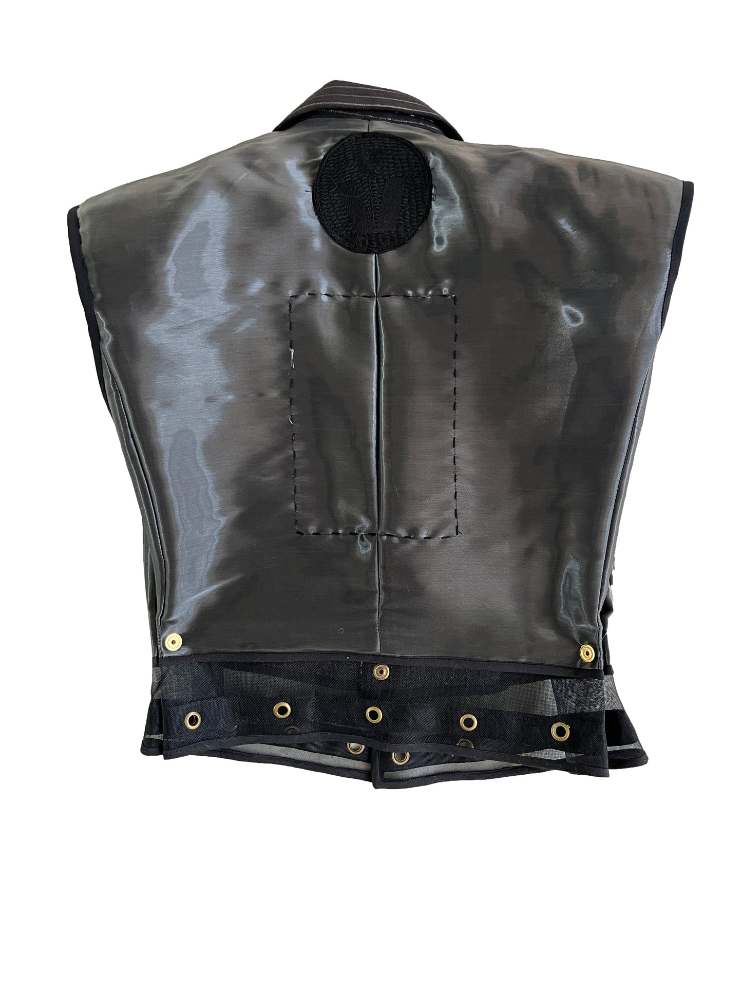 Reclaimed Hybrid Silk Nylon Cropped Trapeze Gilet