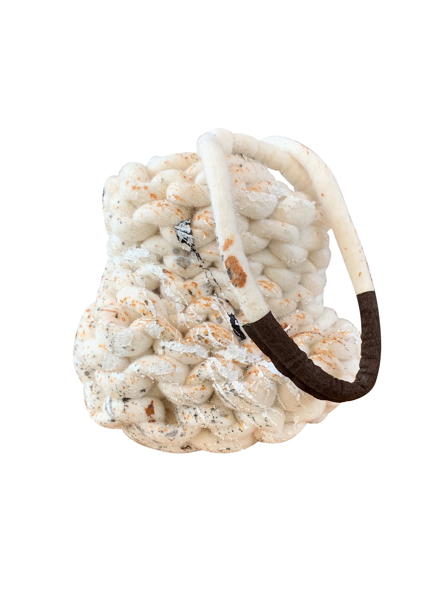 Artisanal Hand-Knitted Pouch Bag in Pure Wool