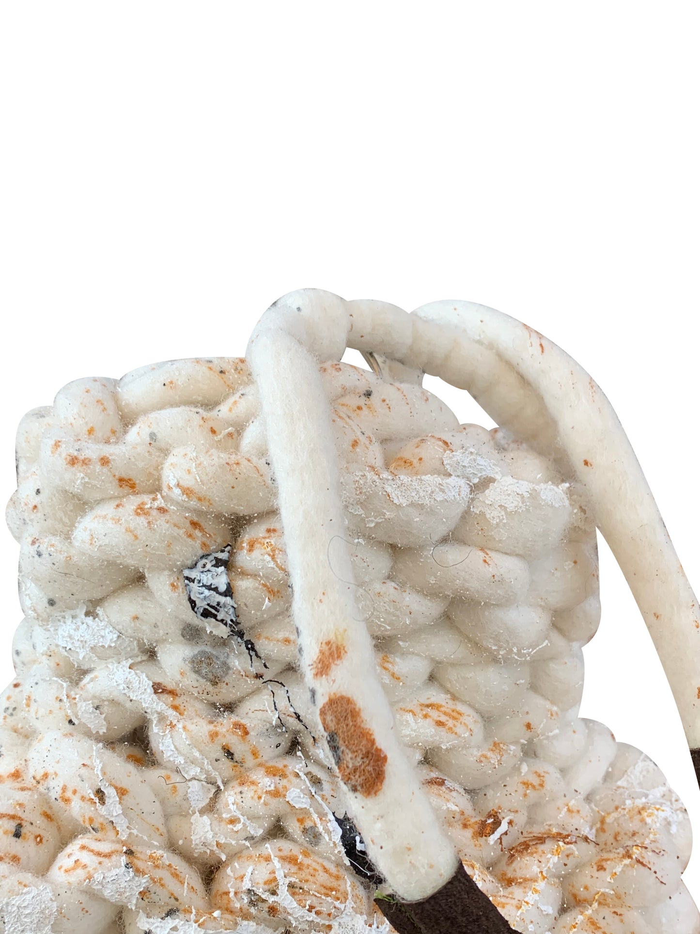 Artisanal Hand-Knitted Pouch Bag in Pure Wool