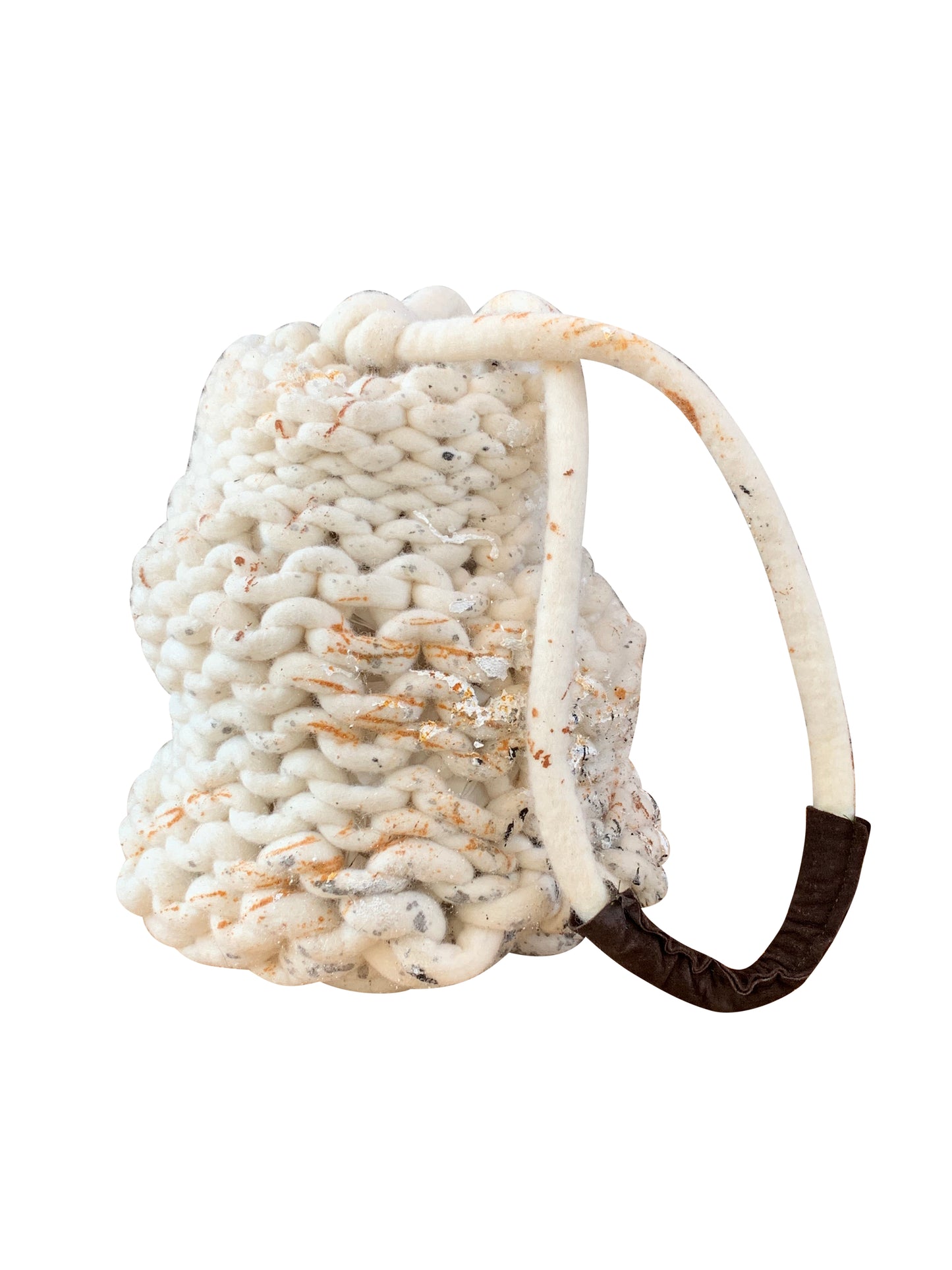 Artisanal Hand Knitted Ceramic bag in Pure Wool